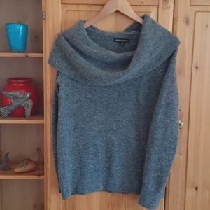 Banana Republic Sweater Womens Medium Gray Wool Alpaca Cowl Cozy Luxury NWOT